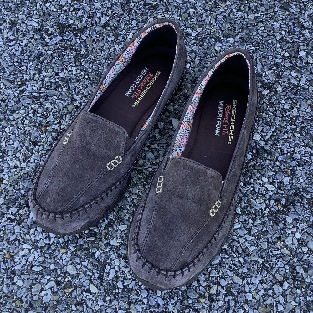 Skechers Womens Shoes Size 8.5 Brown Suede Slip On Relaxed Fit Walking Sneakers - Picture 4 of 8